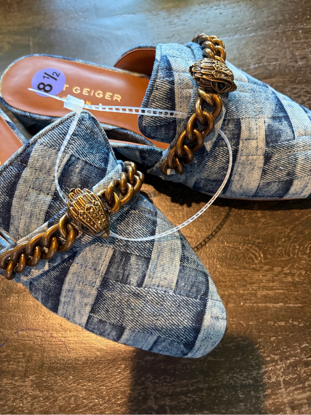 Kurt Geiger London Chelsea Denim Mules. - Picture 2 of 6